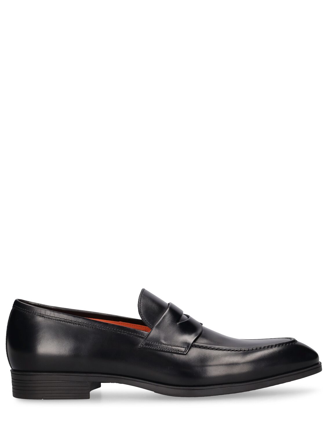 Shop Santoni Blooming Leather Loafers In Black