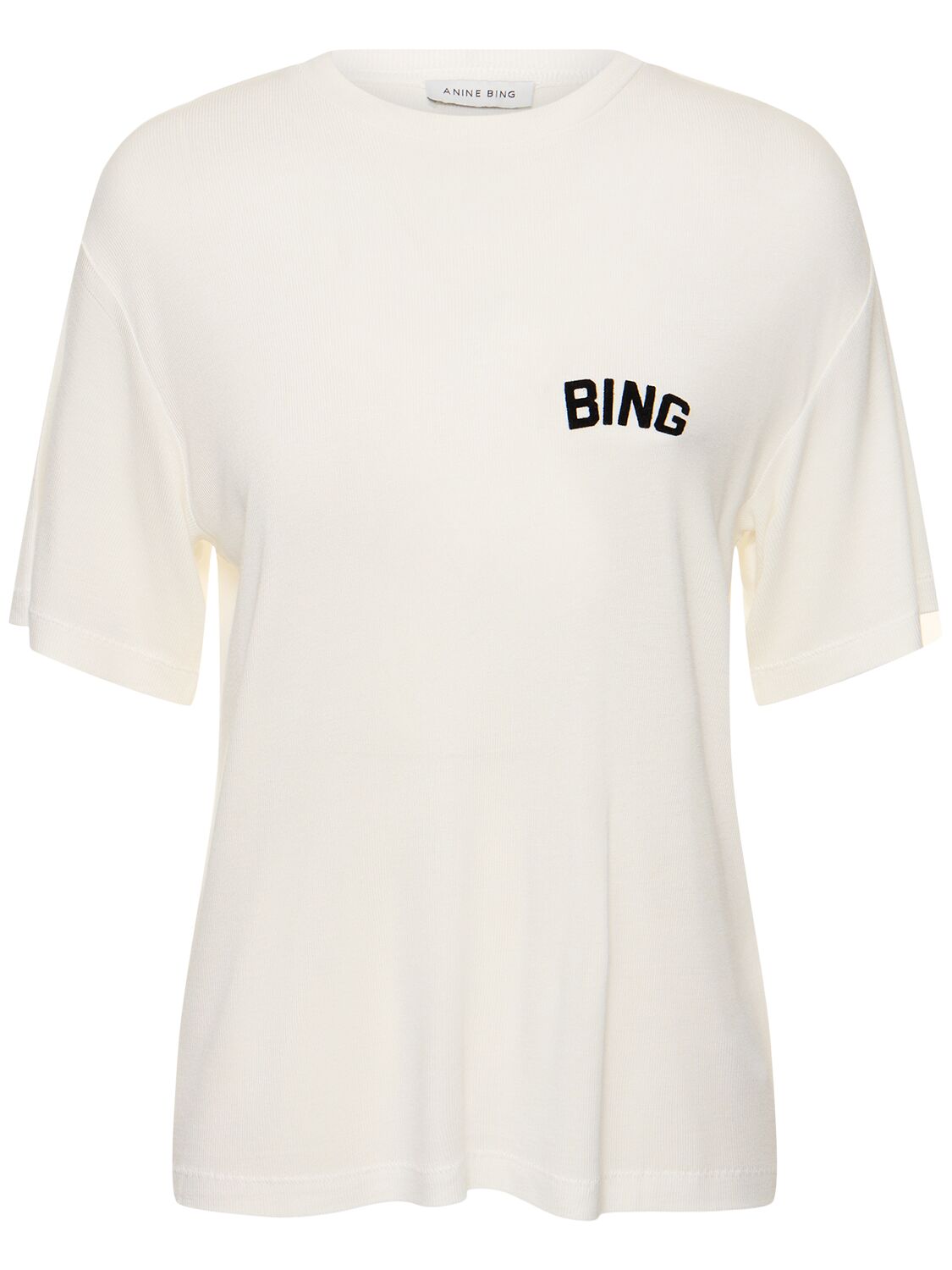 Anine Bing Louis Hollywood Viscose T-shirt In White