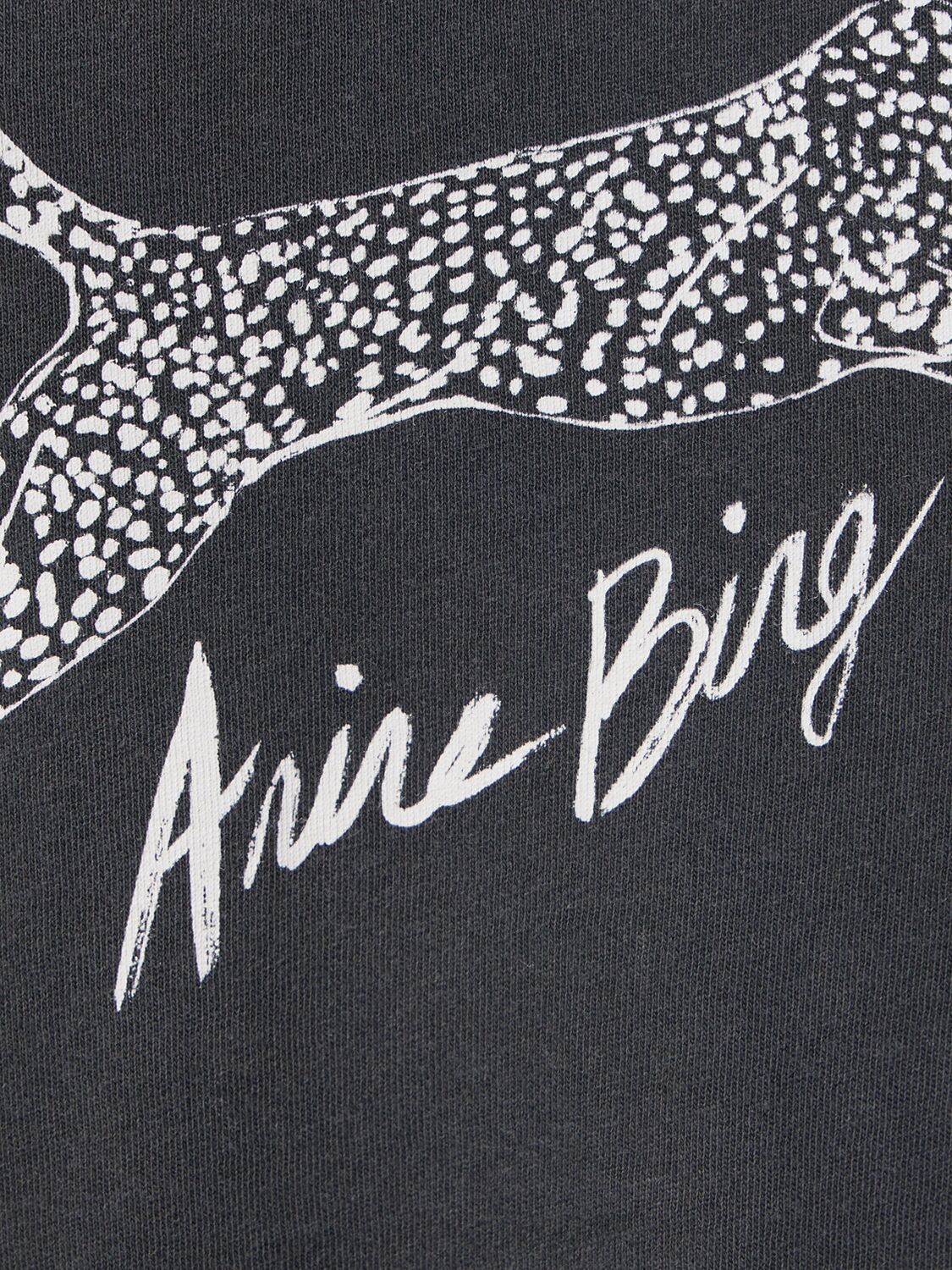 Shop Anine Bing Walker Spotted Leopard Cotton T-shirt In Washed Black