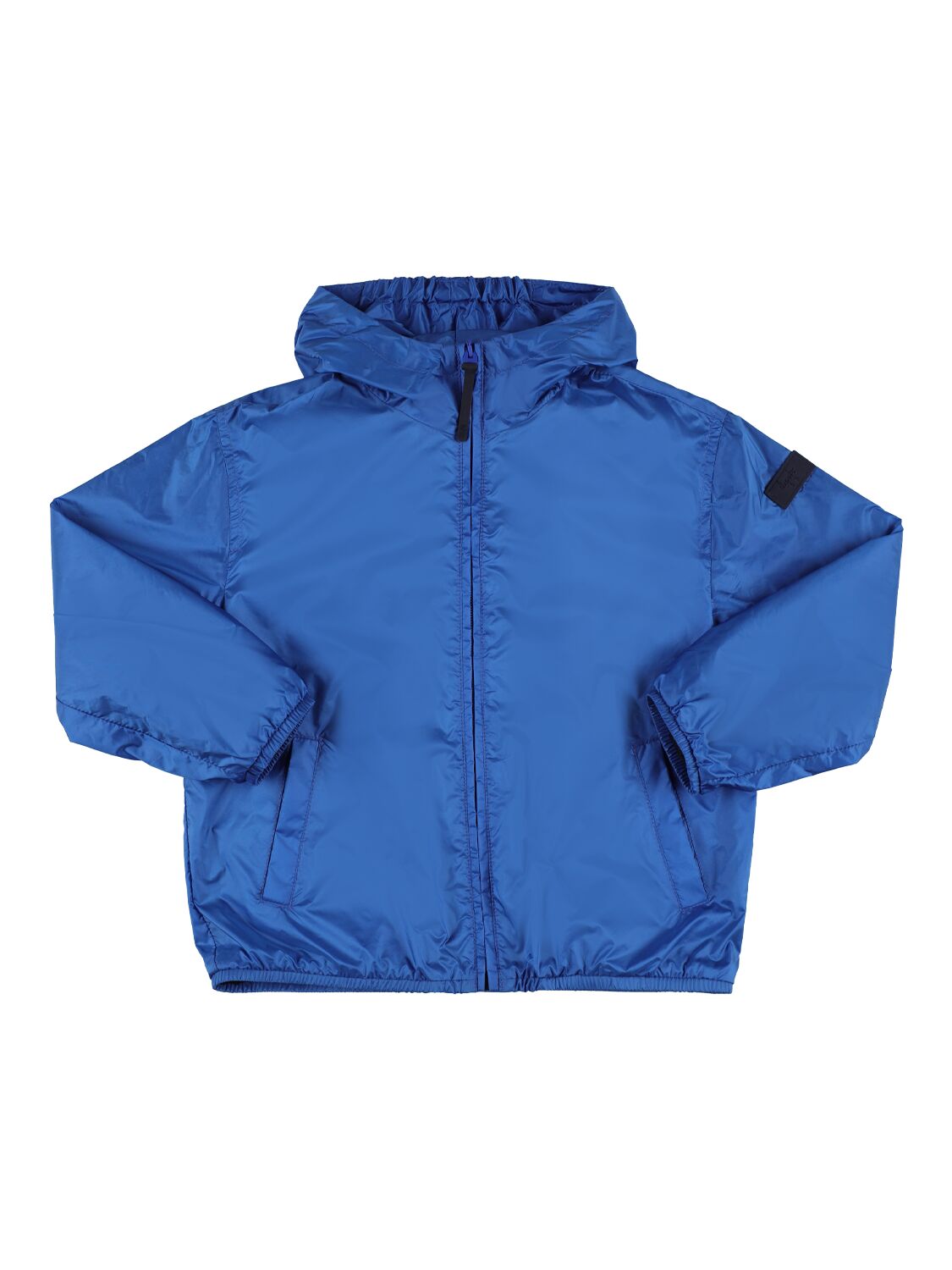 Il Gufo Kids' Hooded Nylon Jacket In Blue