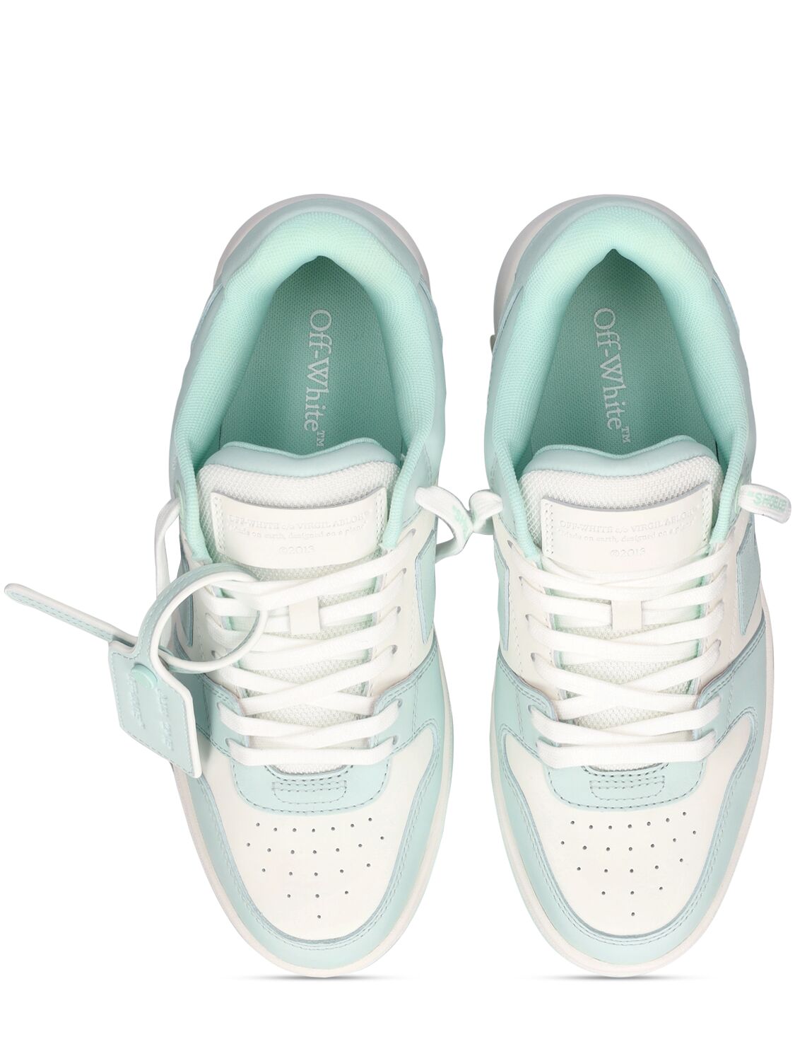 Shop Off-white 30mm Out Of Office Leather Sneakers In White,blue