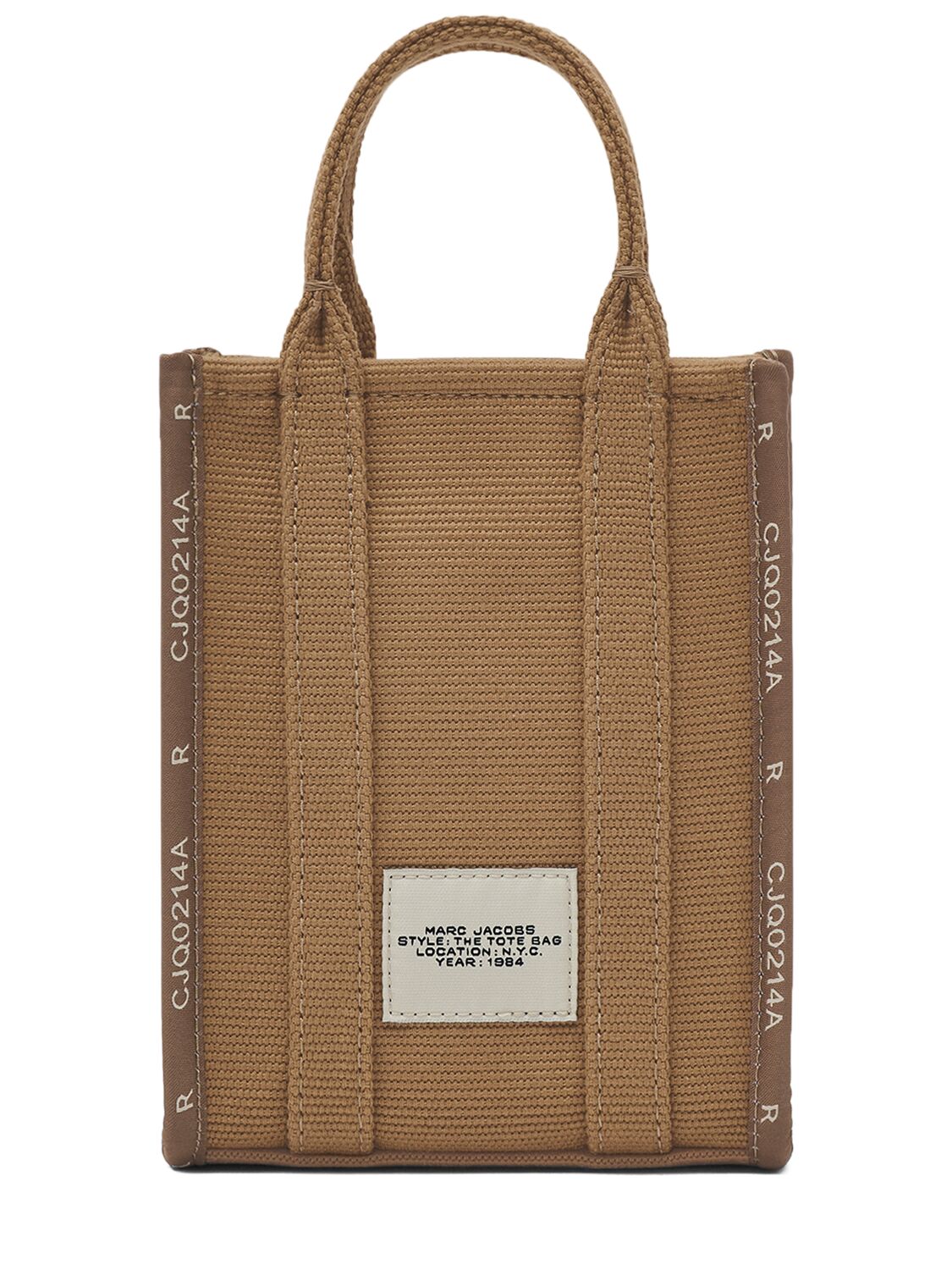 Shop Marc Jacobs The Phone Tote Jacquard Bag In Camel