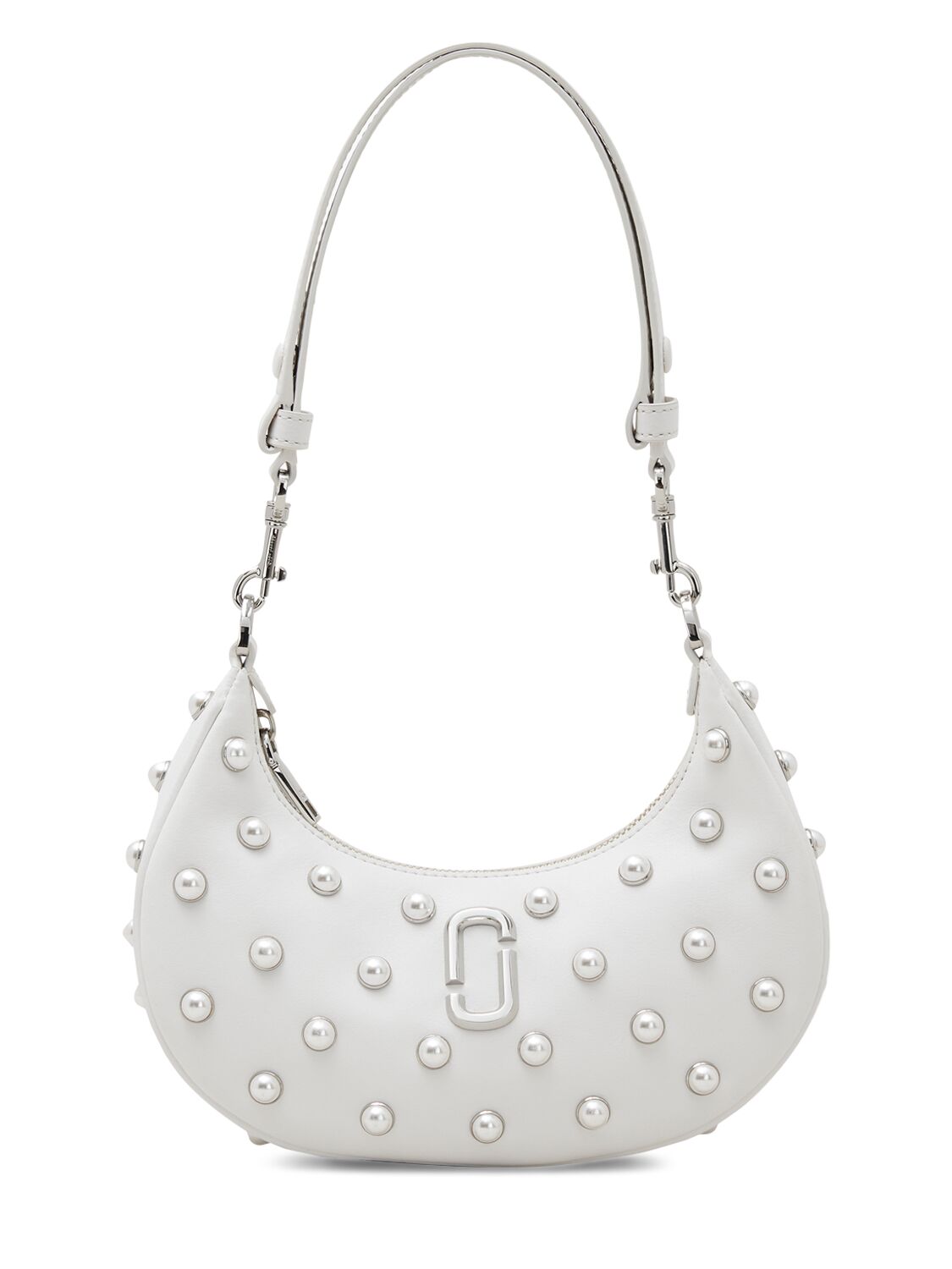 Marc Jacobs The Small Curve Leather Shoulder Bag In White