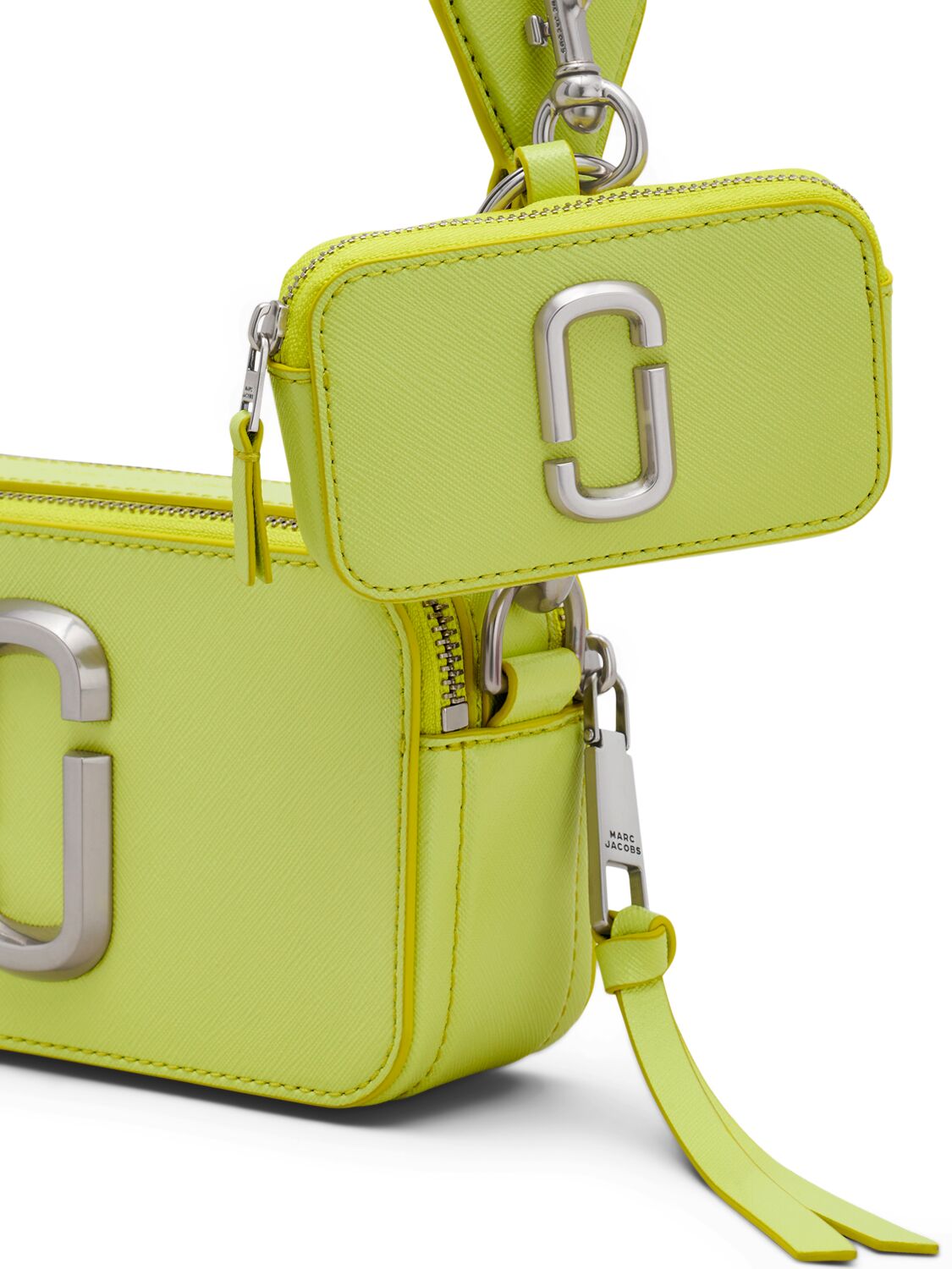 Shop Marc Jacobs The Snapshot Leather Shoulder Bag In Limoncello