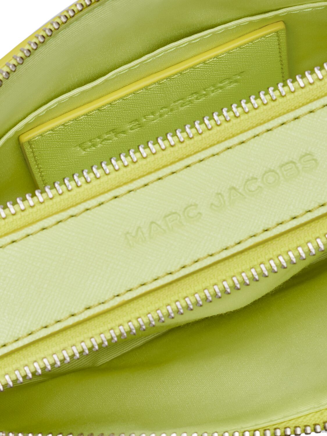 Shop Marc Jacobs The Snapshot Leather Shoulder Bag In Limoncello