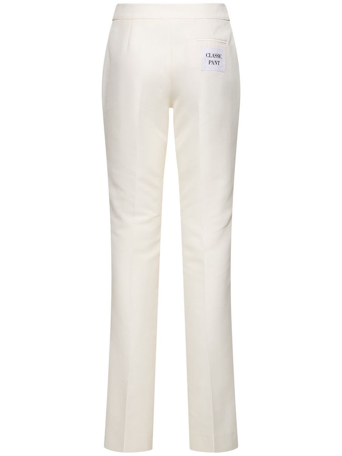 Shop Moschino Cotton Duchesse Straight Pants In White