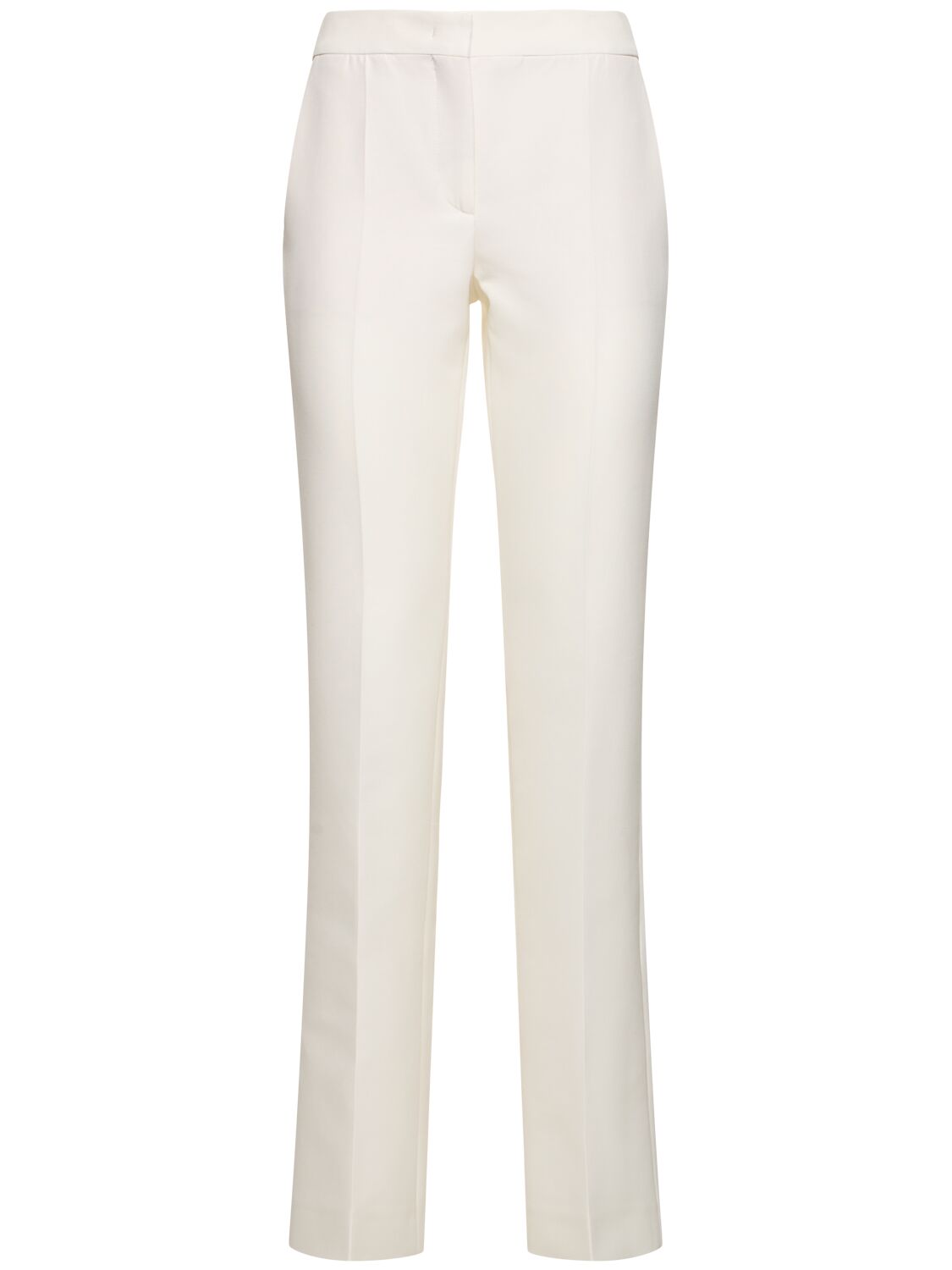 Moschino Cotton Duchesse Straight Trousers In White