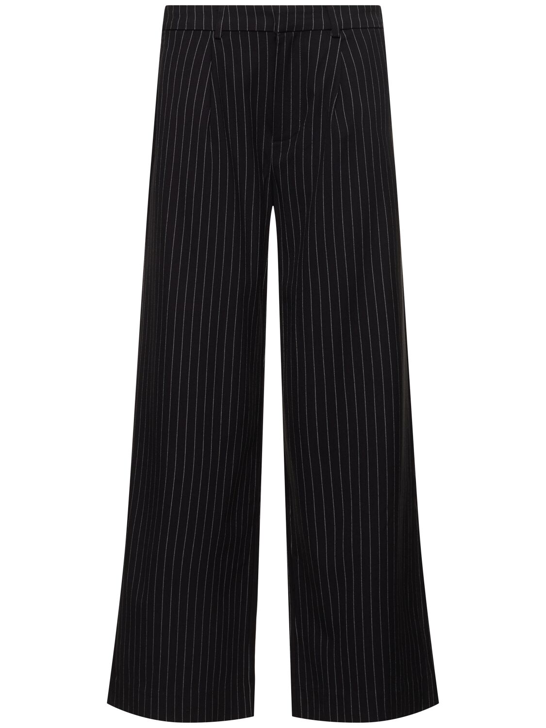 Weworewhat Low Rise Pinstriped Tech Pants In Black