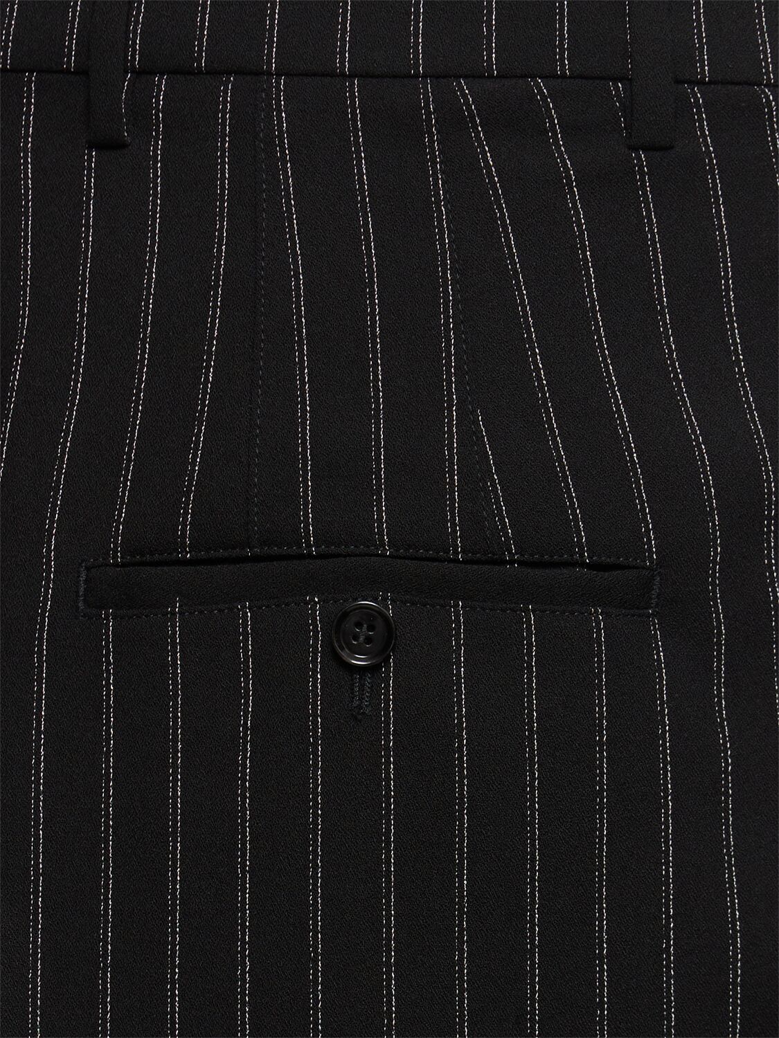 Shop Ami Alexandre Mattiussi Pinstripe Wool Crepe Wide Pants In Black,chalk