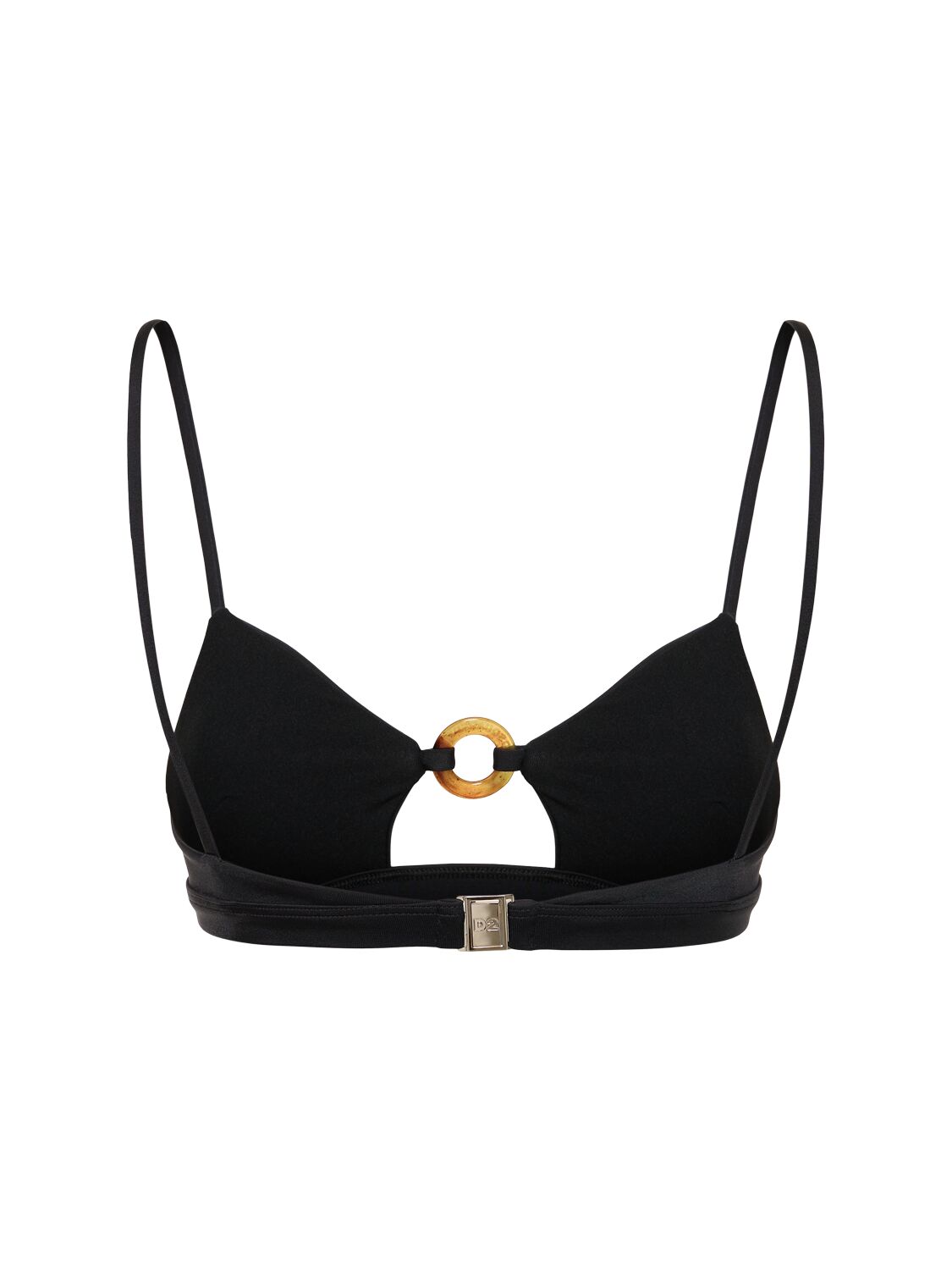 Shop Dsquared2 Lycra Open Ring Bikini Top In 黑色