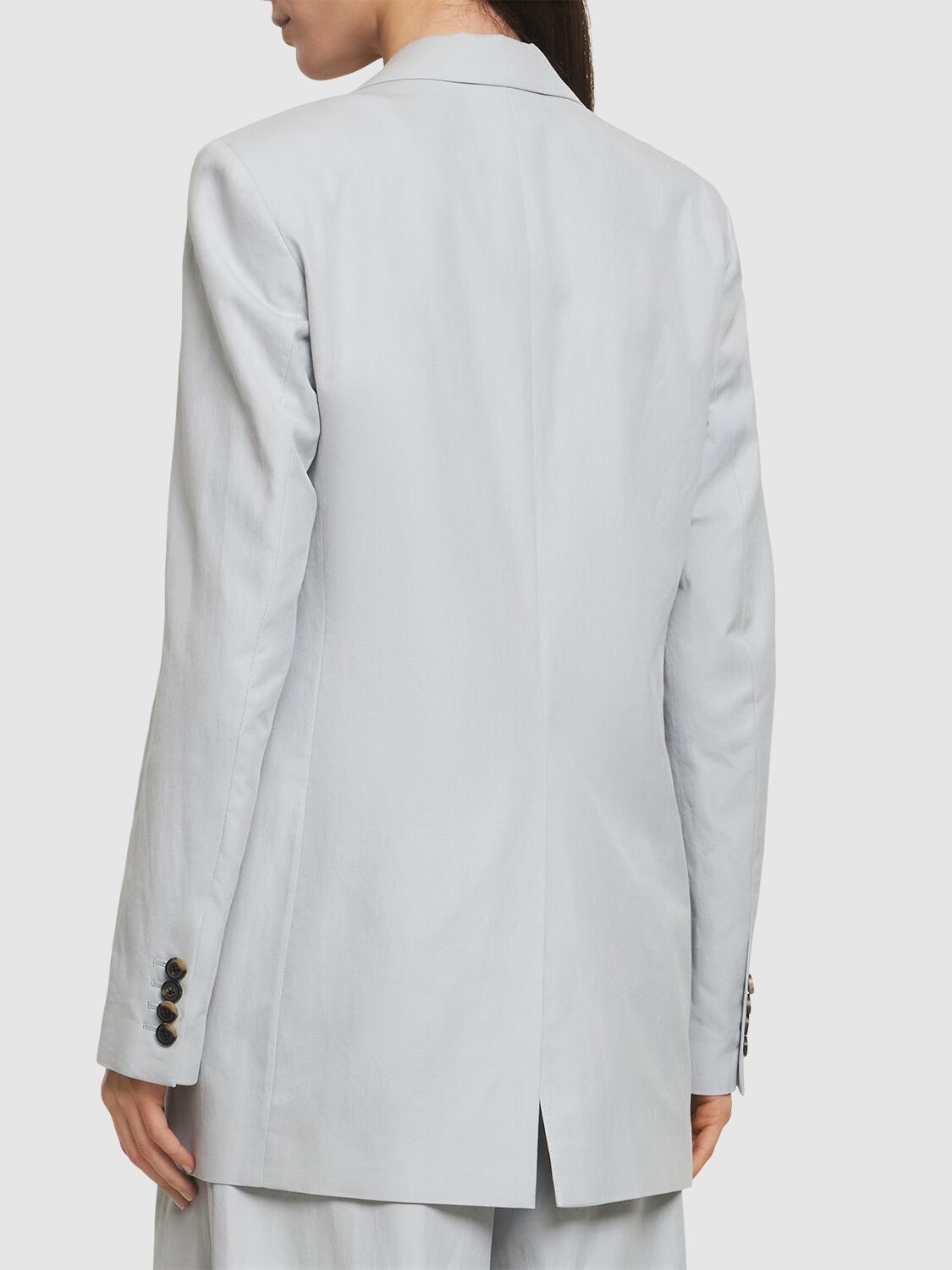 Dries Van Noten Cotton Gabardine Jacket In 浅蓝色