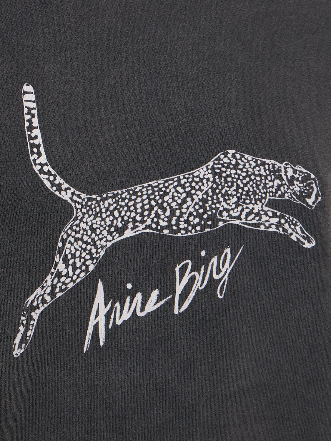 Shop Anine Bing Spencer Spotted Leopard Sweatshirt In Washed Black