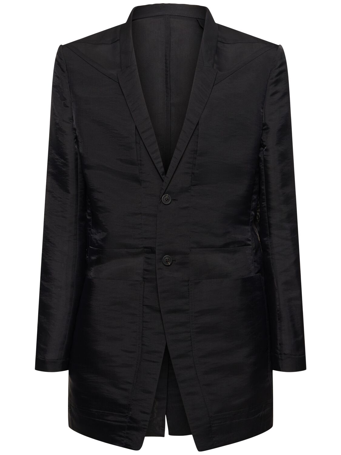 Shop Rick Owens Lido Single Breasted Silk Blend Blazer In Black
