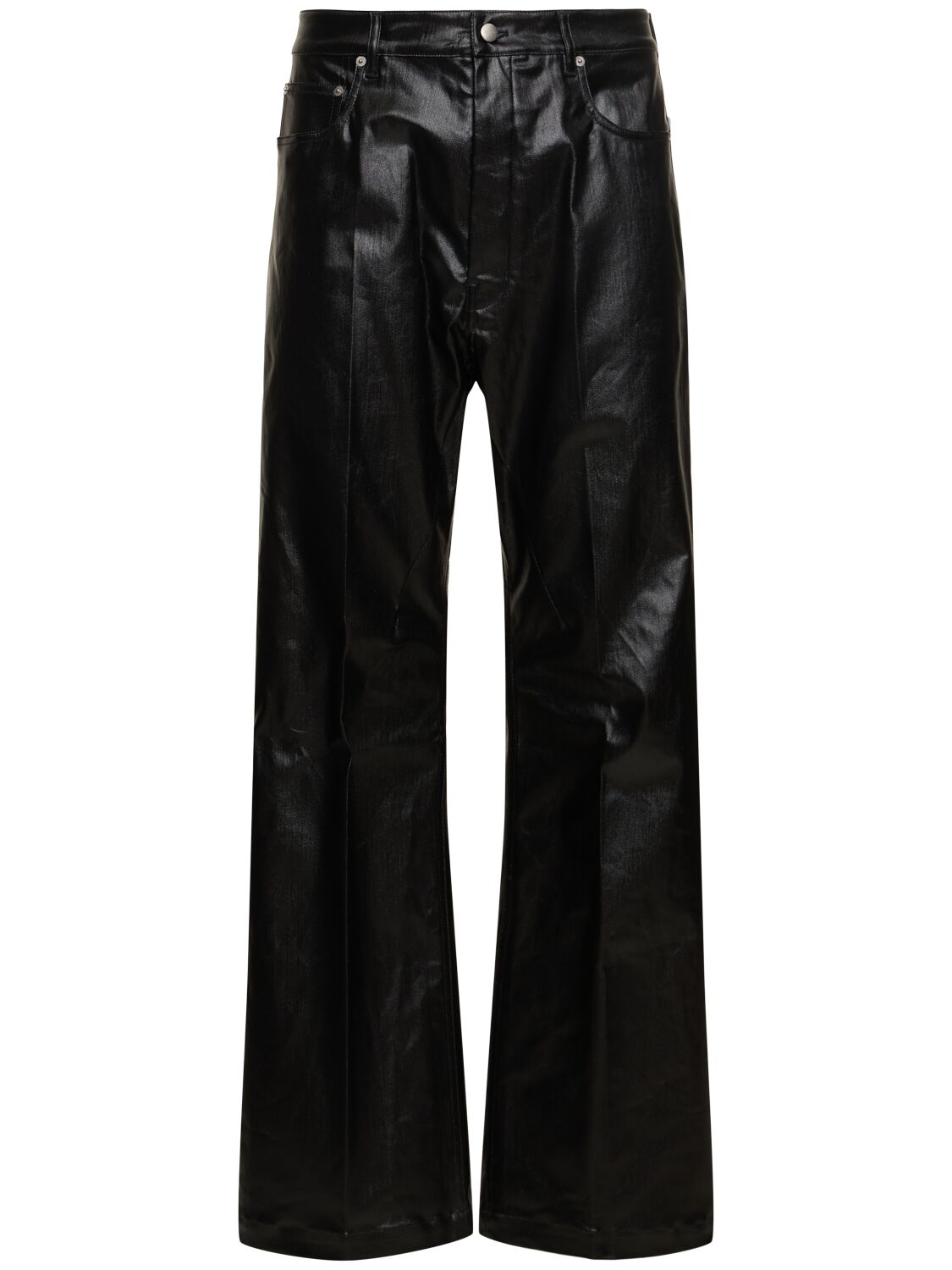 Rick Owens Geth Wide Leg Denim Jeans In Black
