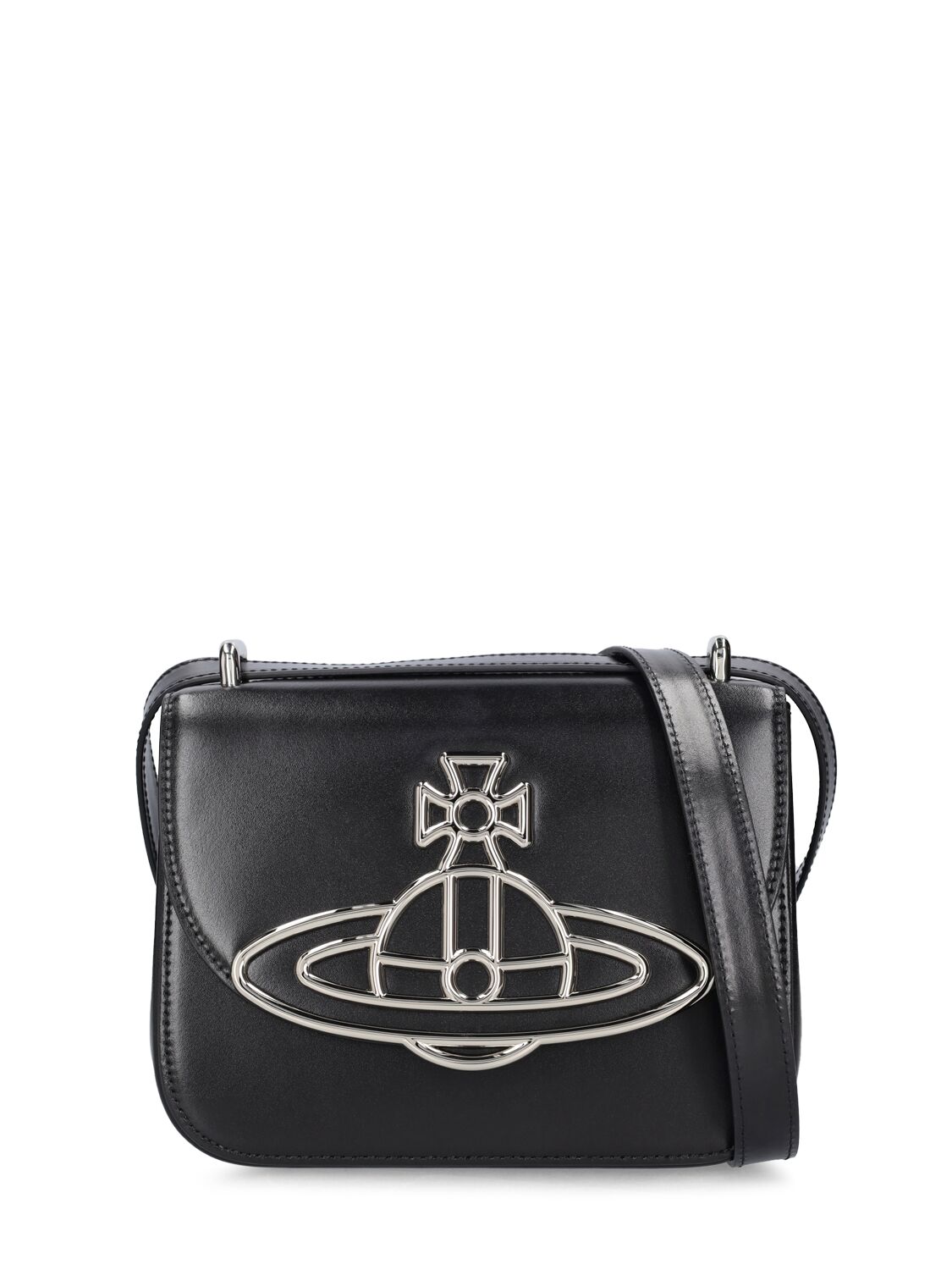 Vivienne Westwood Linda Silky Leather Shoulder Bag In Black