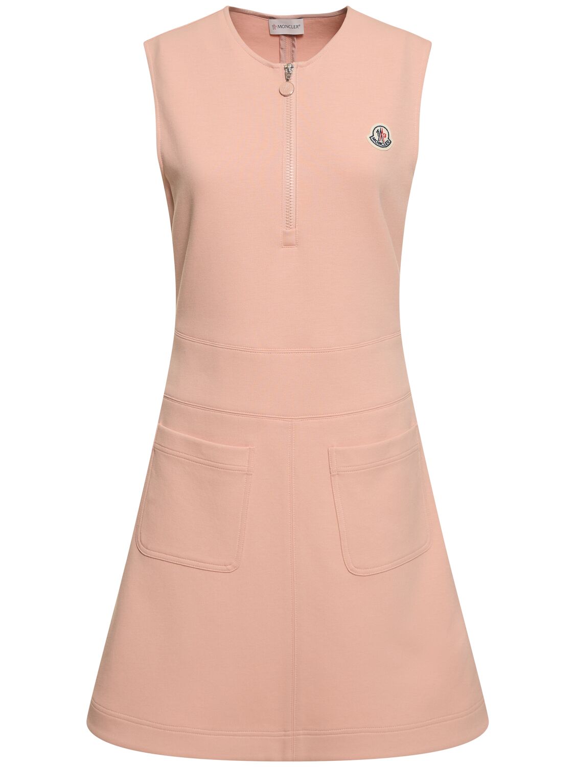 Shop Moncler Cotton Blend Dress In Pink