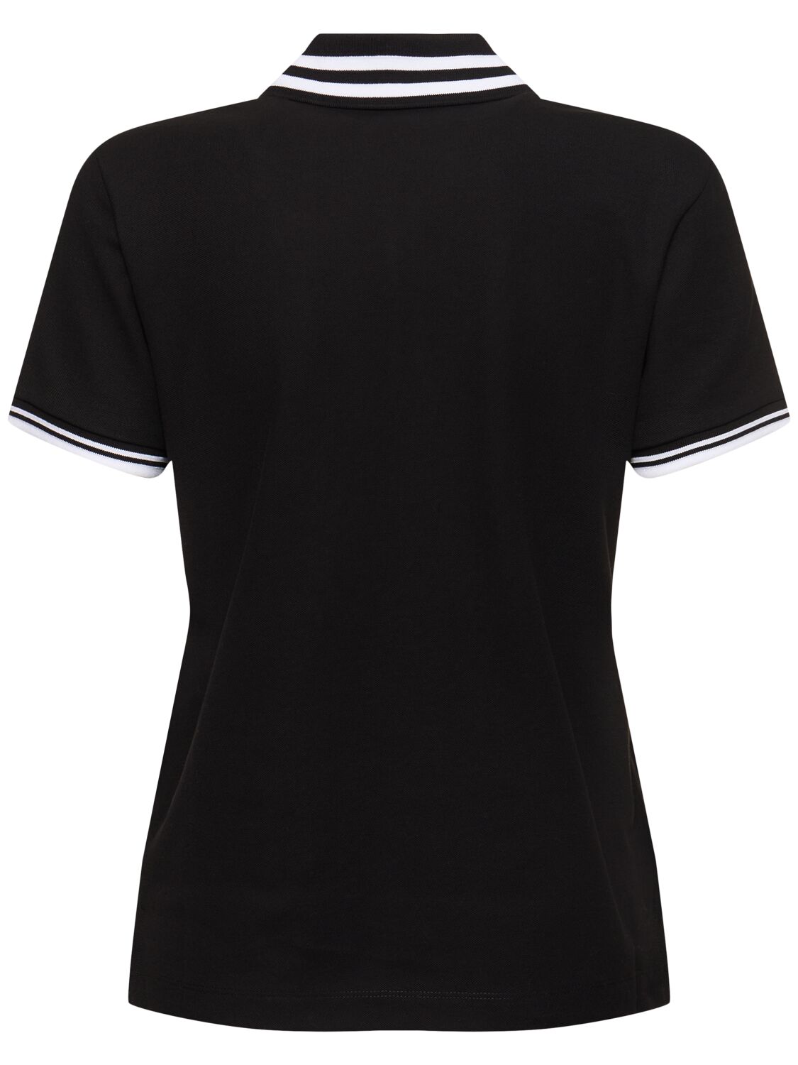 Shop Moncler Cotton Polo T-shirt In Black