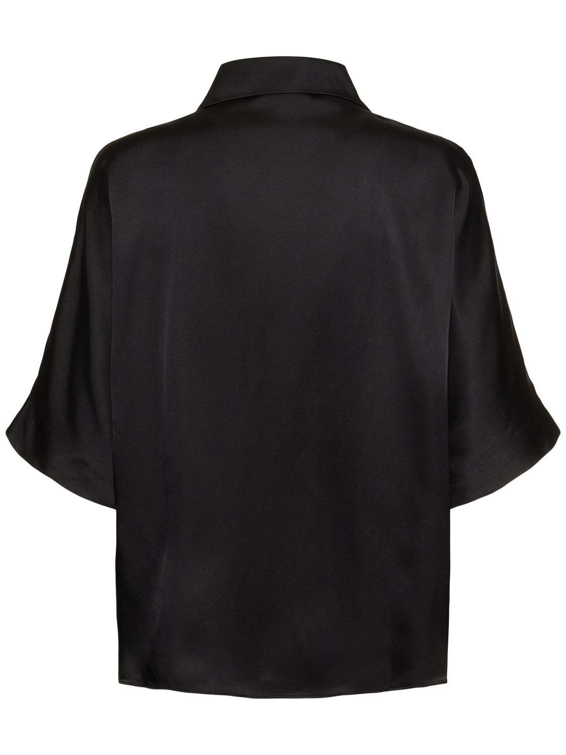 Shop Anine Bing Julia Silk Blend Shirt In Black