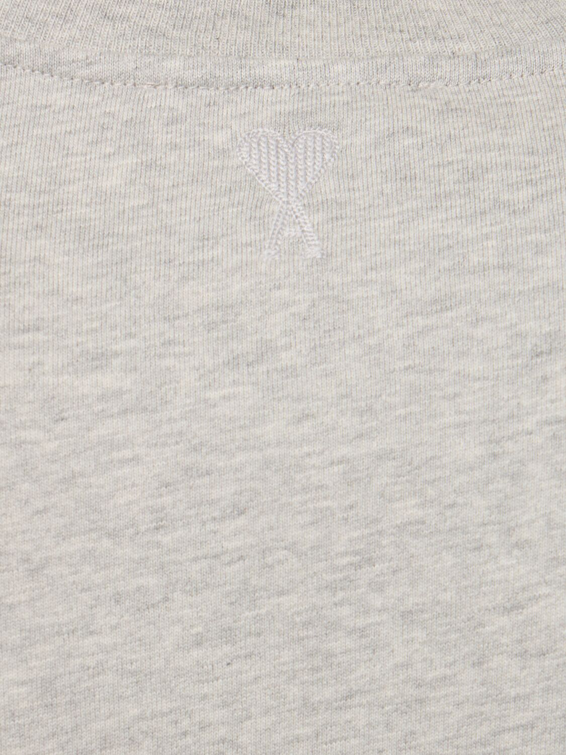 Shop Ami Alexandre Mattiussi Logo Printed Boxy Cotton T-shirt In Grey