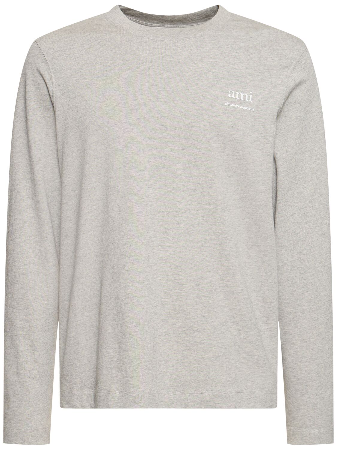 Ami Alexandre Mattiussi Logo Printed Boxy Cotton T-shirt In Grey