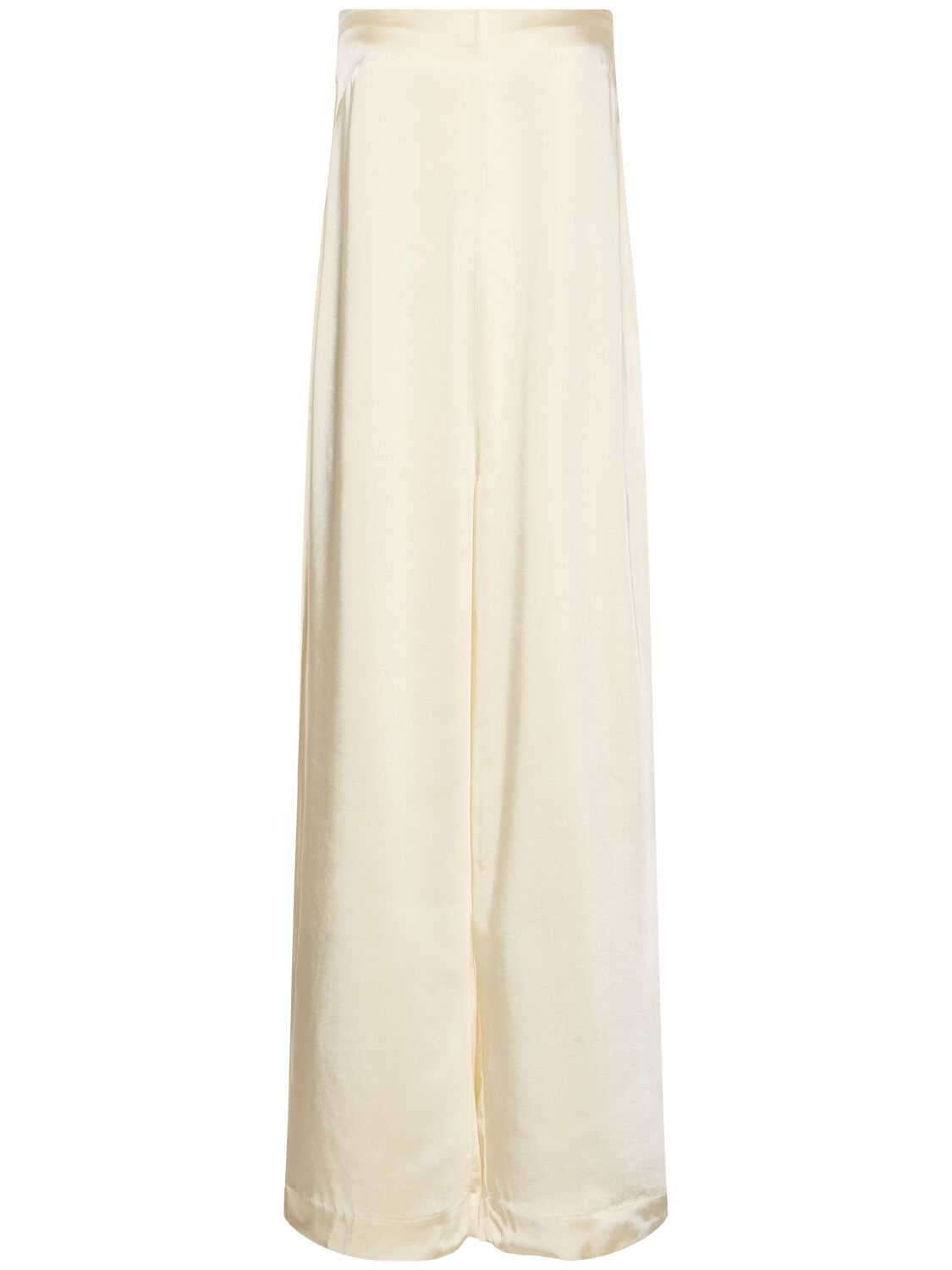 Weworewhat Strapless Satin Jumpsuit In Ivory