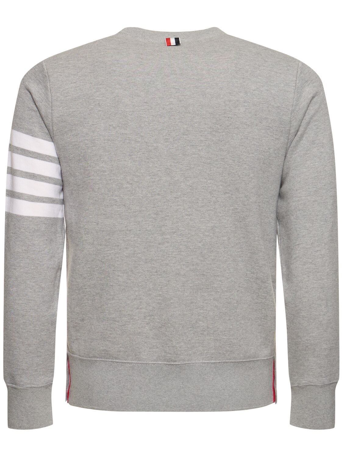 Shop Thom Browne Cotton Jersey Logo Sweatshirt In Light Grey
