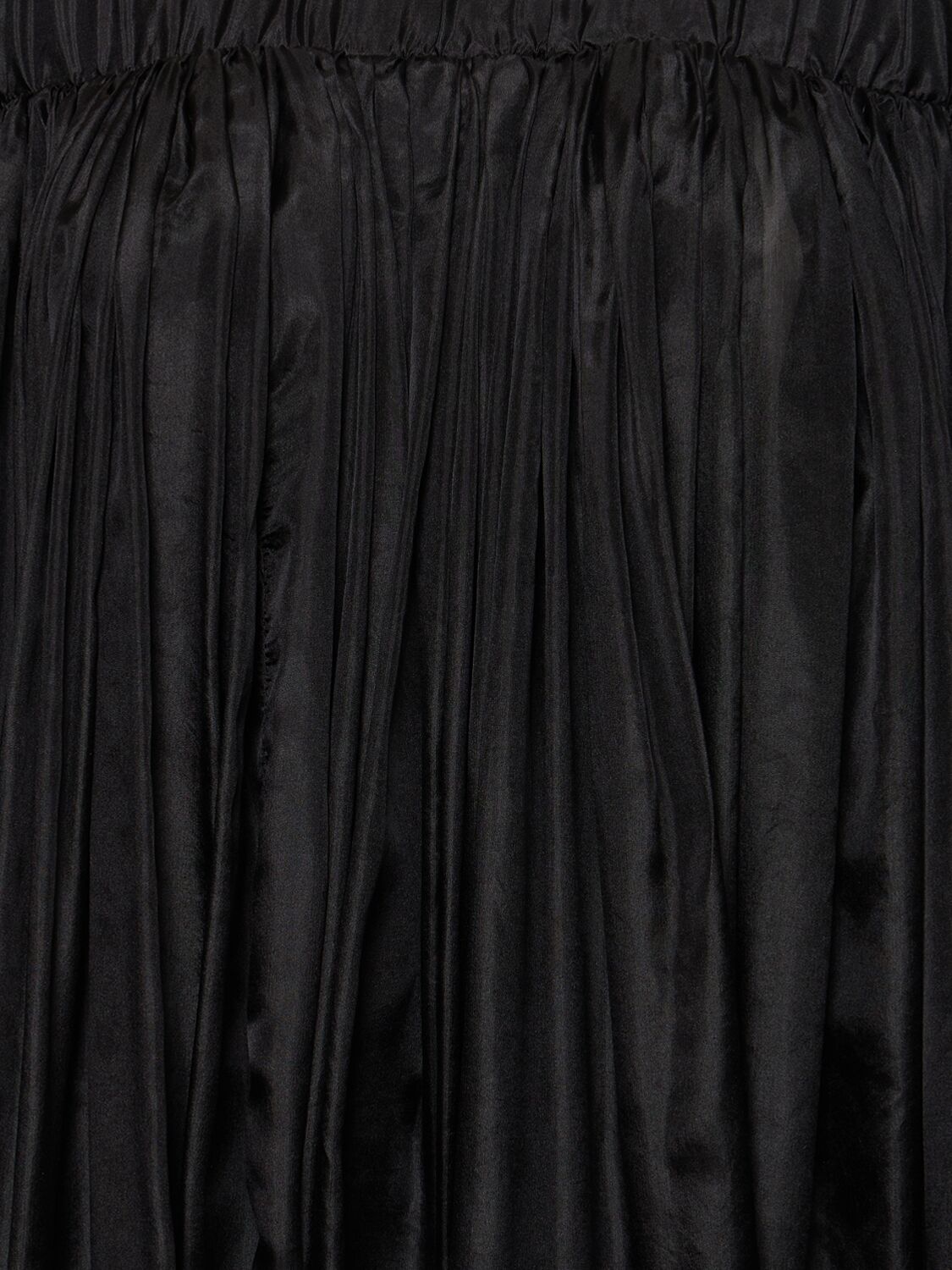 Shop Rick Owens Medusa Off-shoulder Silk Mini Dress In Black