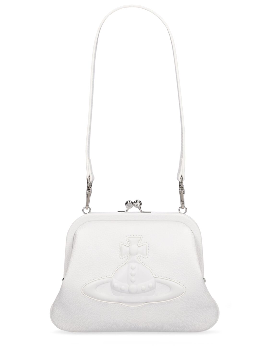 Vivienne Westwood Vivienne's Faux Leather Embossed Clutch In White