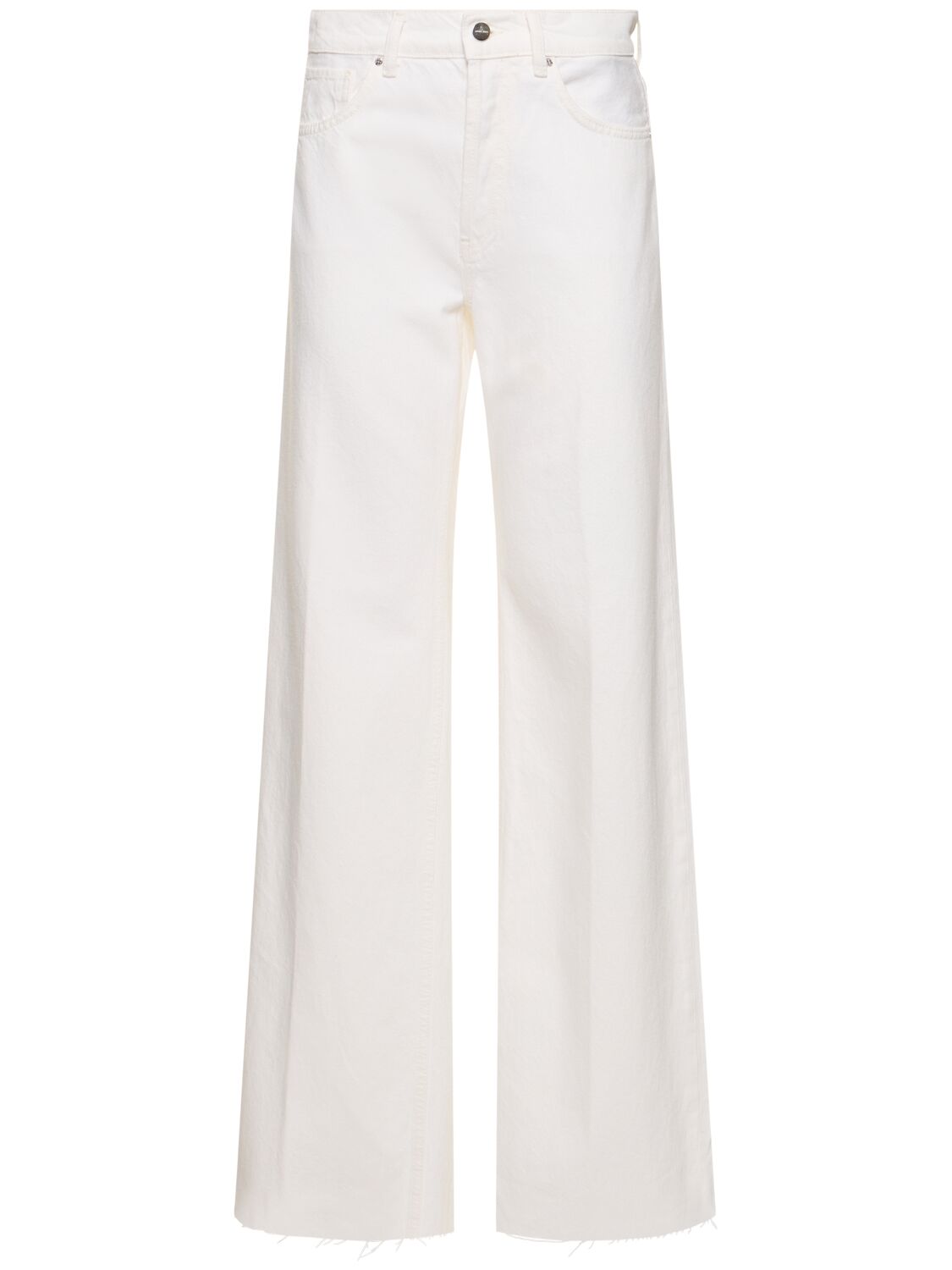 Anine Bing Hugh Cotton Straight Jeans In White