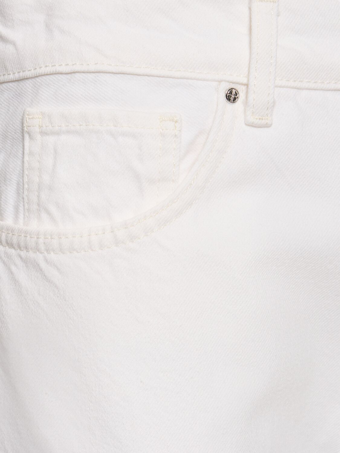 Shop Anine Bing Hugh Cotton Straight Jeans In White