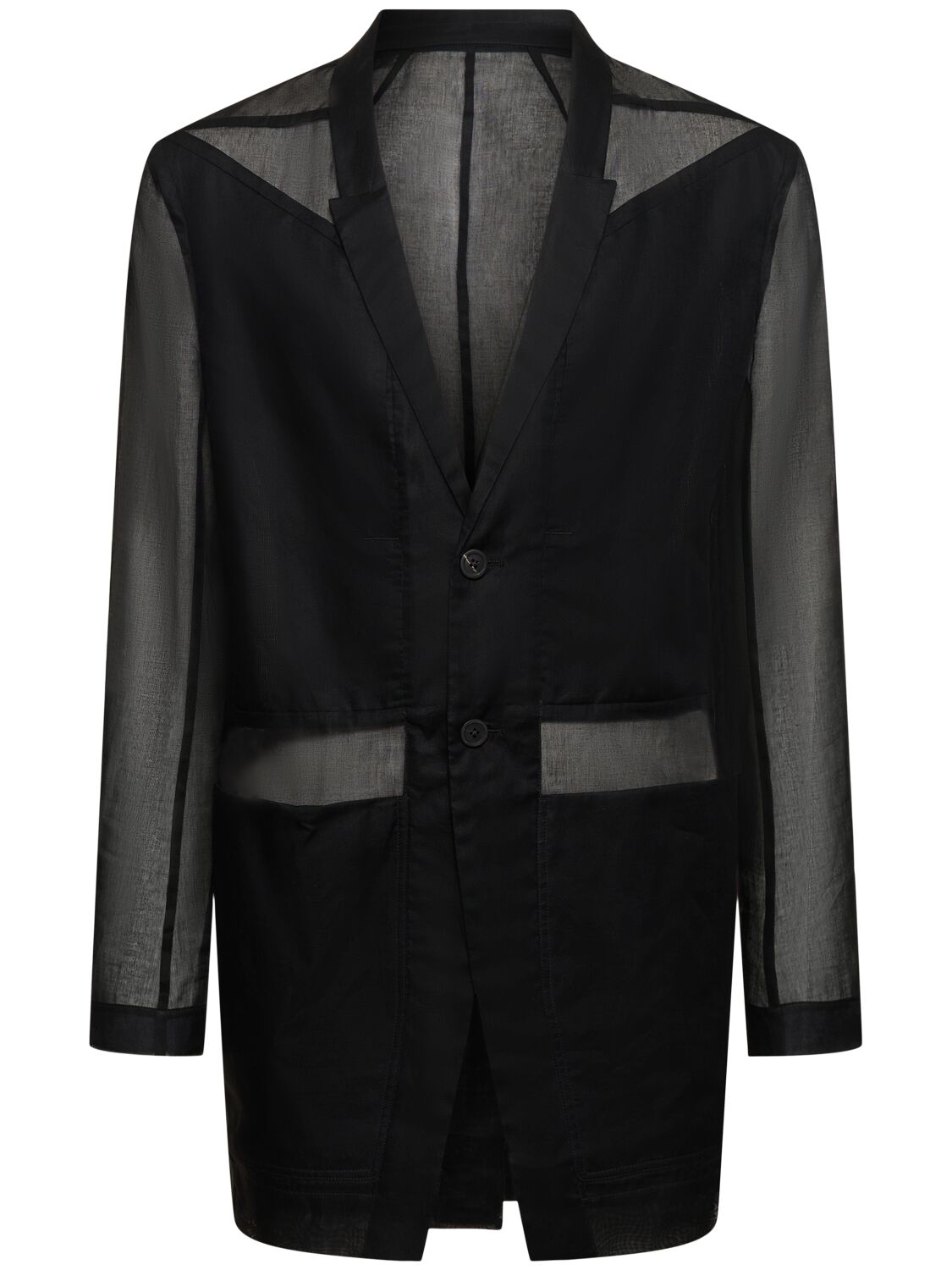Rick Owens Lido Single Breasted Cotton Jacket In Black