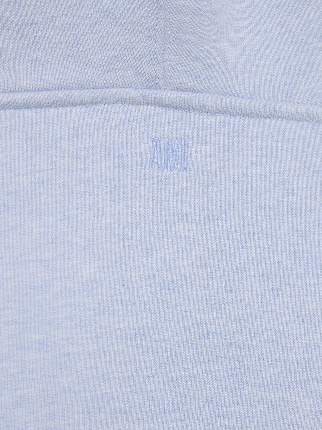 Shop Ami Alexandre Mattiussi Logo Cotton Hoodie In Light Blue