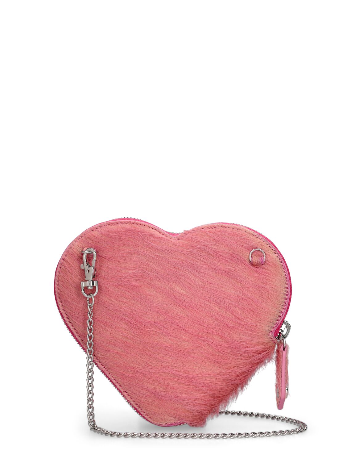 Shop Vivienne Westwood Heart Ponyhair Crossbody Bag In Pink