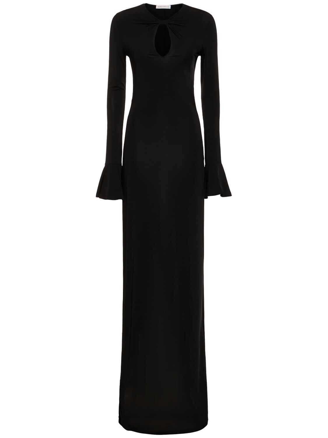Nina Ricci Fluid Jersey Midi Dress In Black