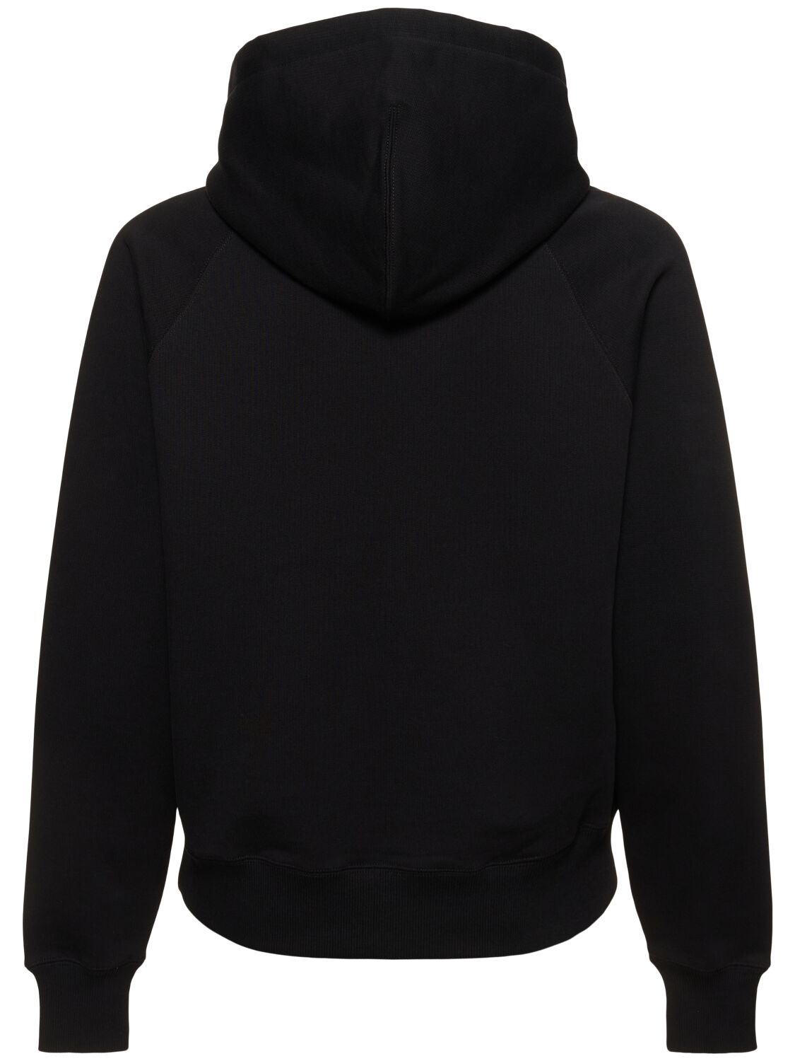 Shop Ami Alexandre Mattiussi Logo Print Boxy Cotton Blend Hoodie In Black