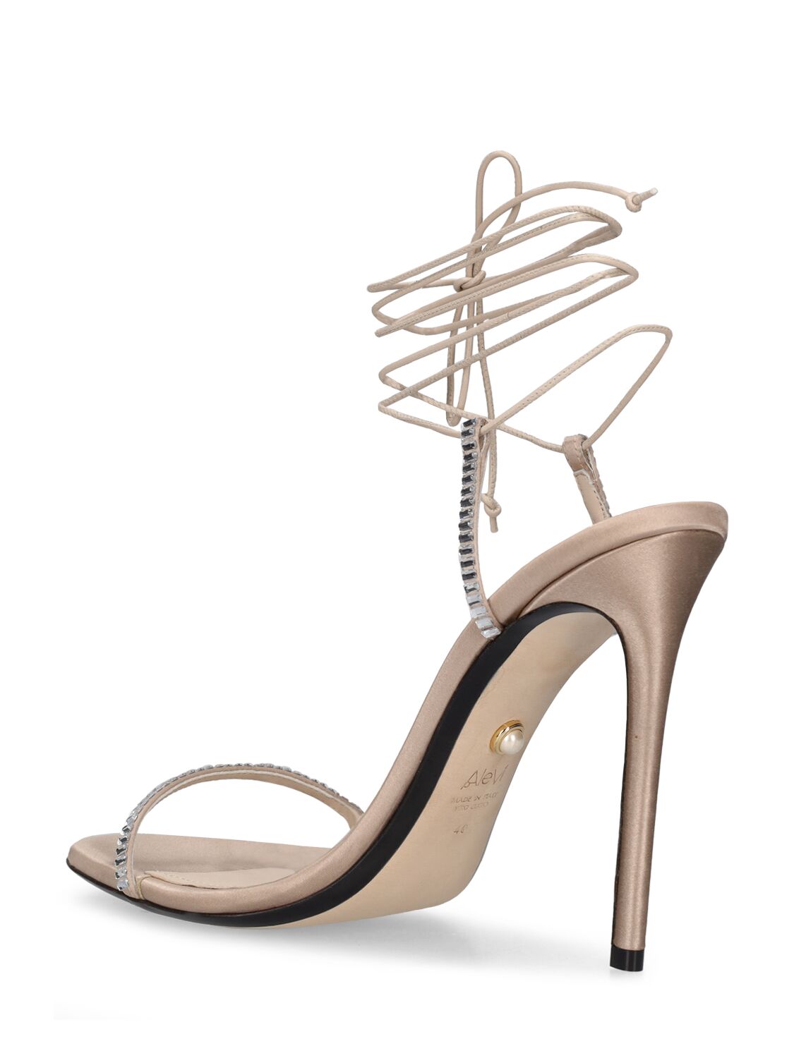 Shop Alevì 110mm Kiky Satin Sandals In Nude