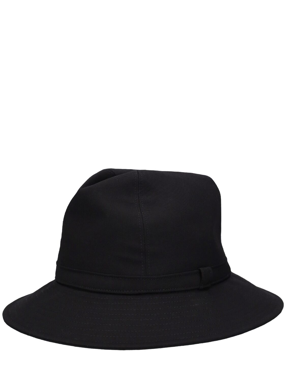 Shop Yohji Yamamoto Fedora Wool Gabardine Hat In Black