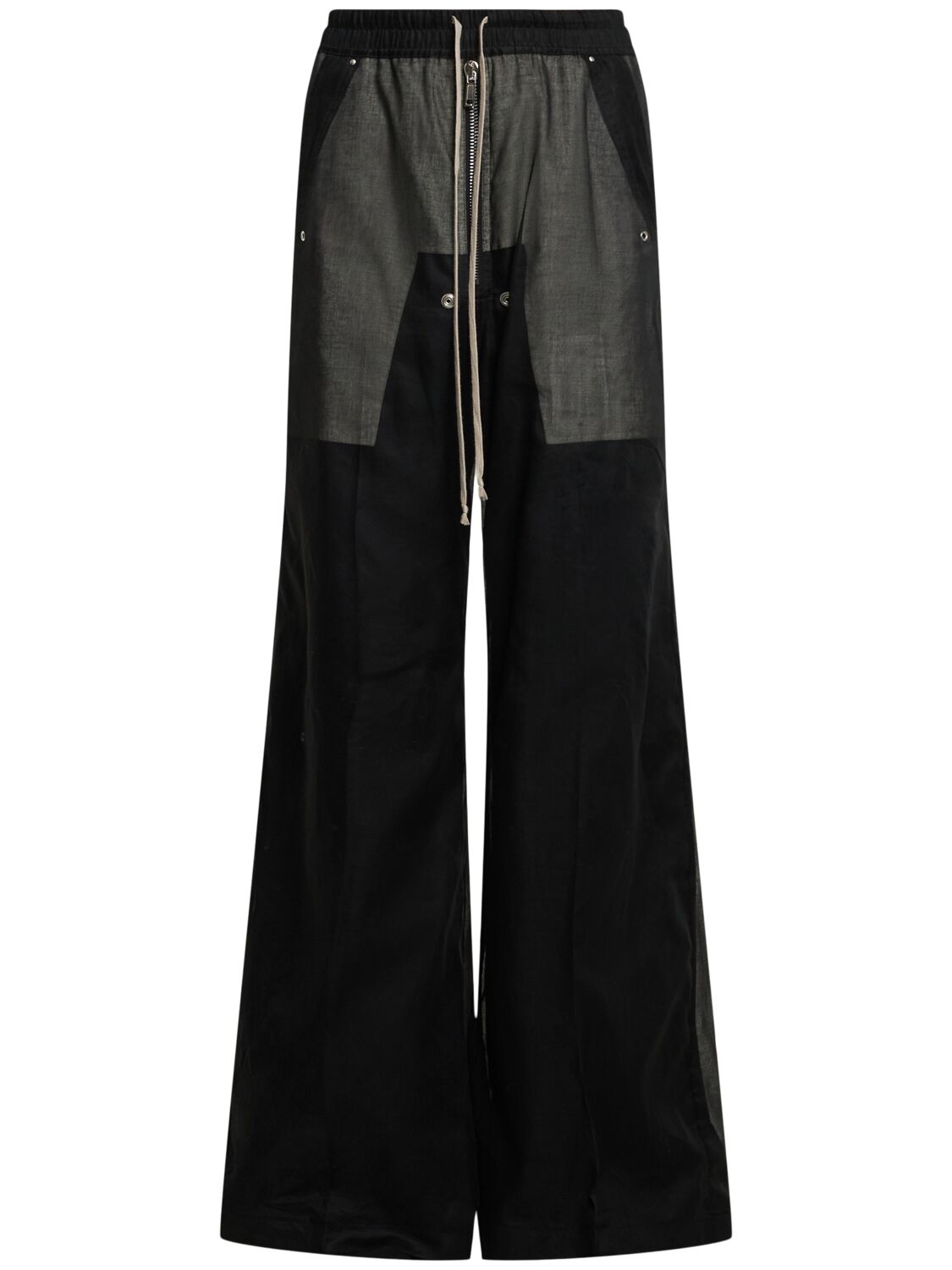 Shop Rick Owens Wide Bela Cotton Pants In Black