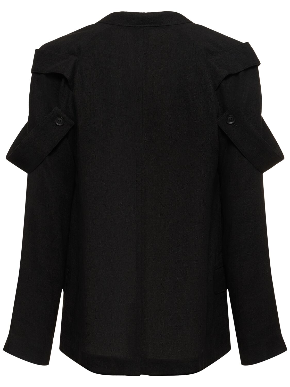 Shop Yohji Yamamoto K-single Button Linen Blazer In Black
