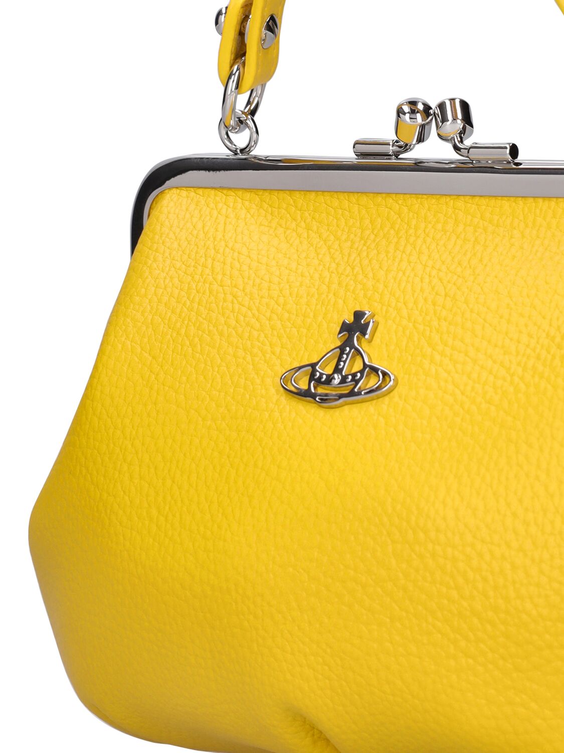 Shop Vivienne Westwood Granny Frame Grained Faux Leather Bag In Yellow