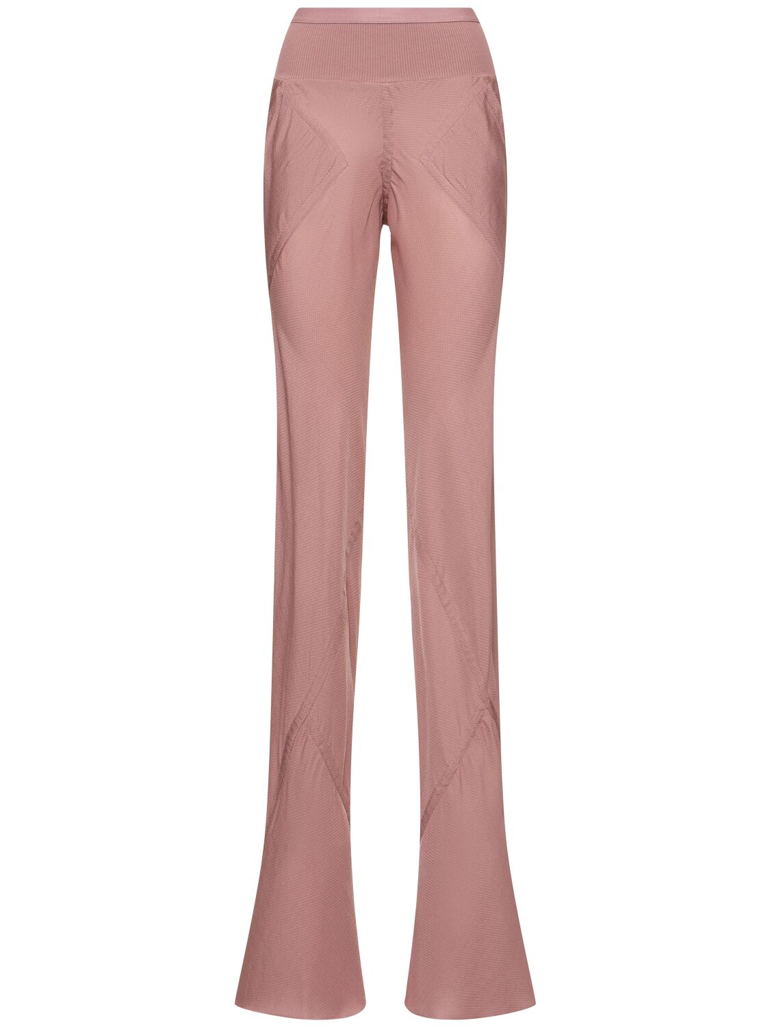 Rick Owens Bias Viscose & Silk Crepe Wide Pants In Pink