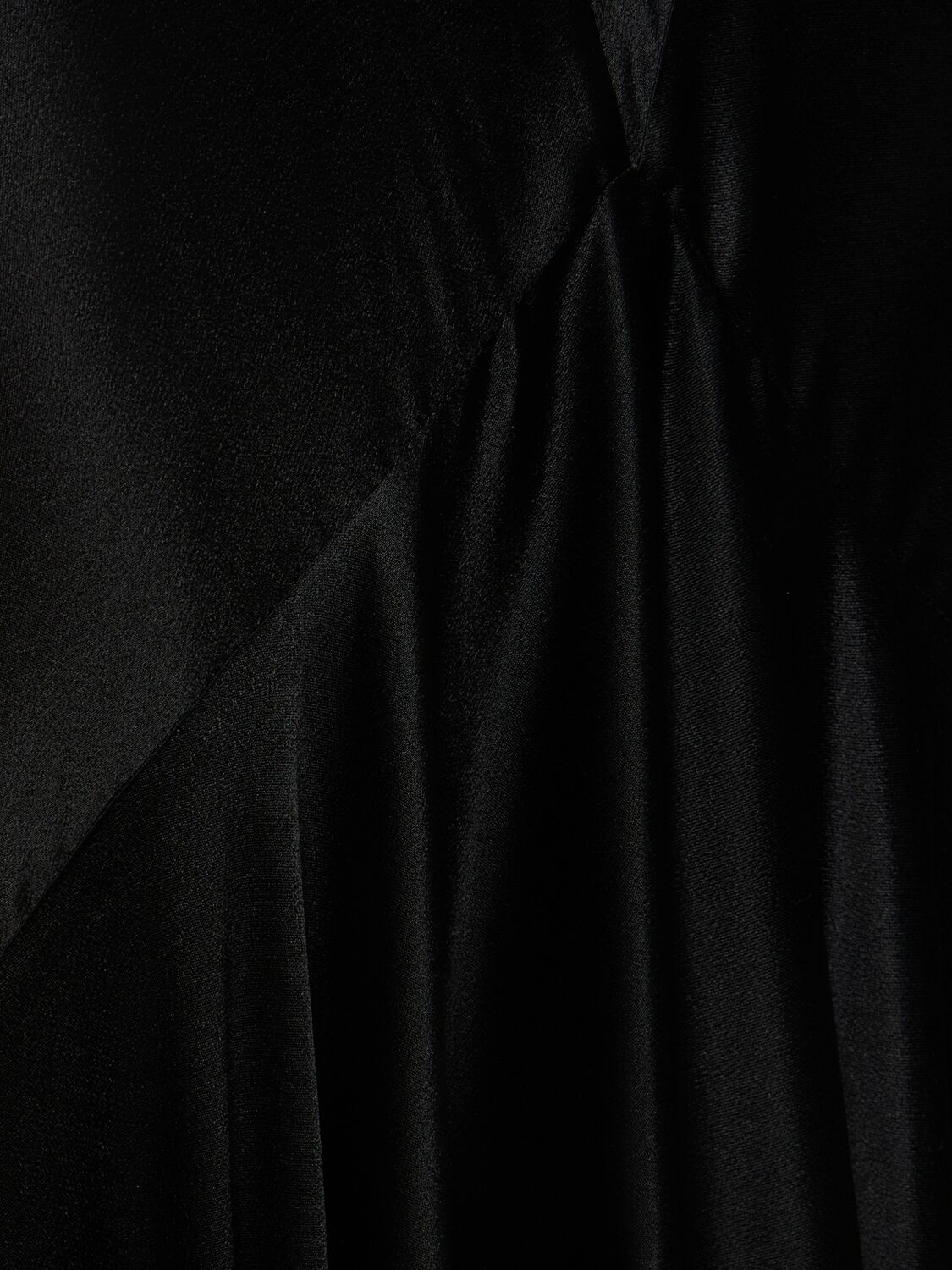 Shop Nina Ricci Flared Satin Long Dress In Black