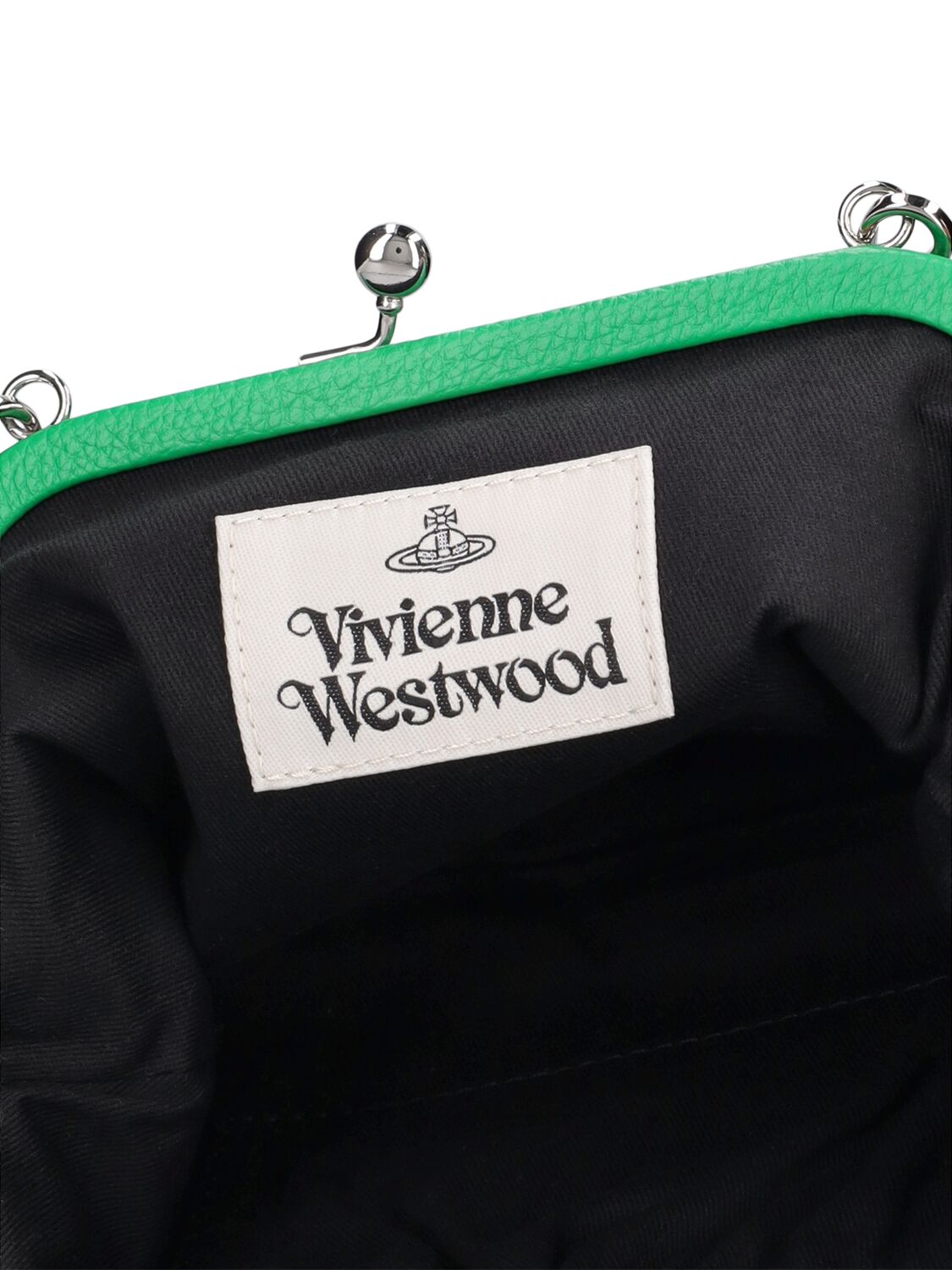 Shop Vivienne Westwood Vivienne's Faux Leather Embossed Clutch In Bright Green