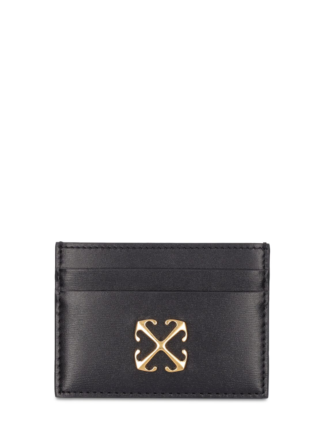 Off-white Jitney Leather Card Case In Black