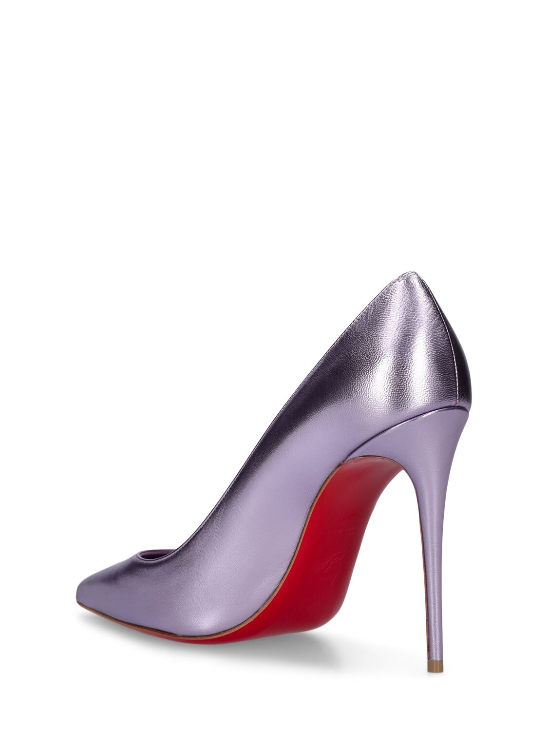 Shop Christian Louboutin 100mm Kate Laminated Leather Pumps In Light Purple