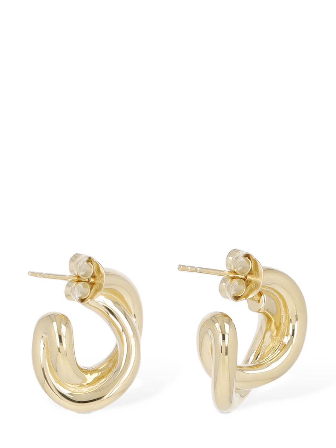 Shop Lie Studio Diana Hoop Earrings In Gold