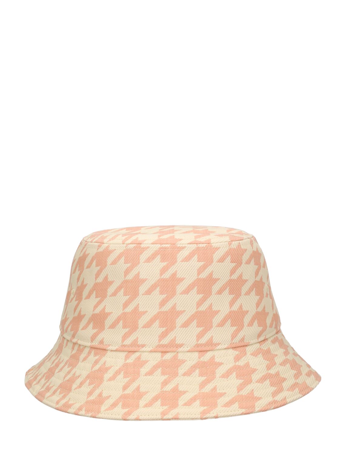 Burberry Houndstooth Distressed Bucket Hat In Neutral