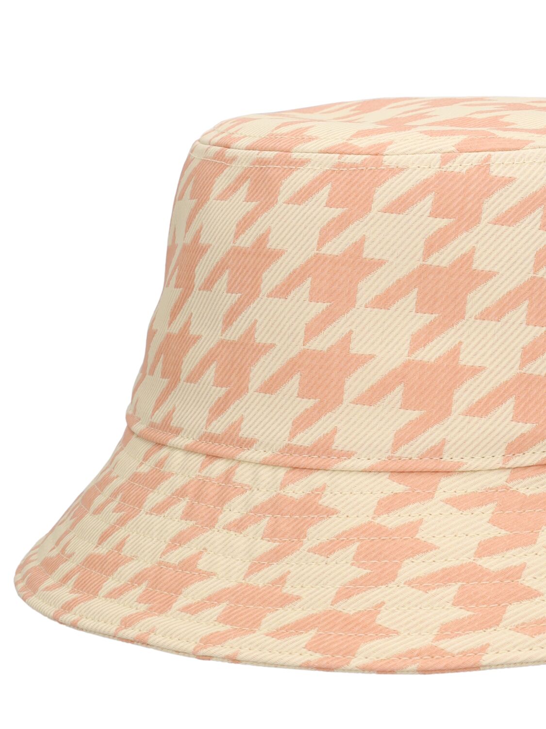 Shop Burberry Houndstooth Distressed Bucket Hat In Sherbet