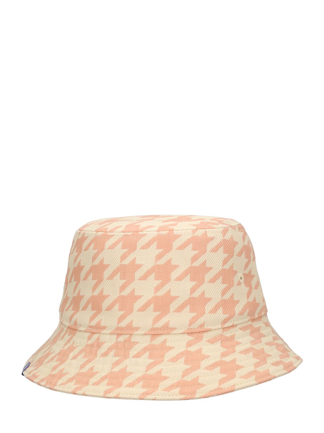 Shop Burberry Houndstooth Distressed Bucket Hat In Sherbet