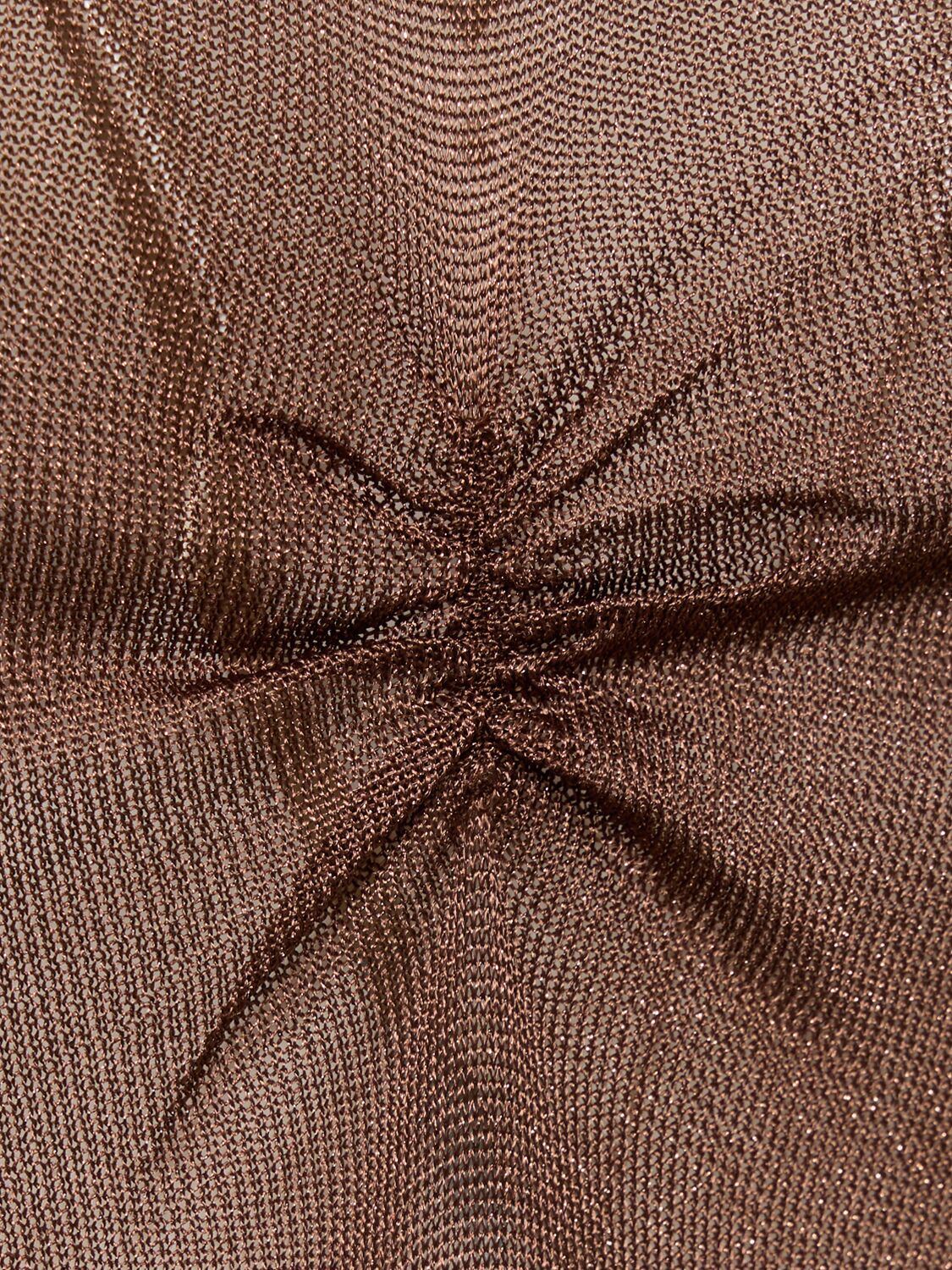 Shop Fleur Du Mal Sheer Knit Viscose Midi Dress In Brown
